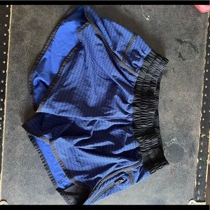 Blue and black lulu shorts
